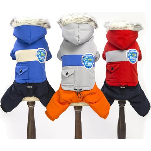 Western Style Winter Pet Jacket Thicken Warm Dog Clothes For Small Dogs Four Legs Windproof Puppy Coat Chihuahua Poodle Hooded