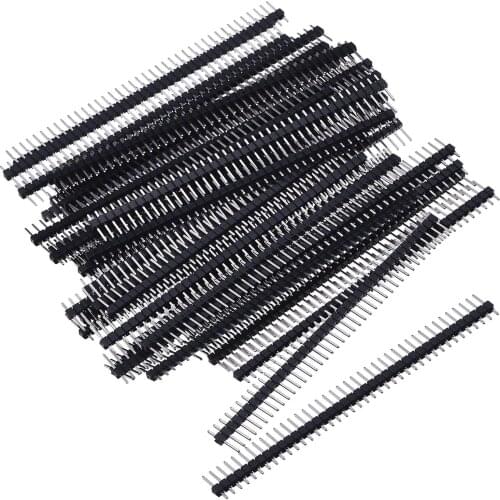 10/20pcs 40 Pin 1x40 Single Row Male 2.54 Breakable Pin Header JST Connector Strip For Arduino Black