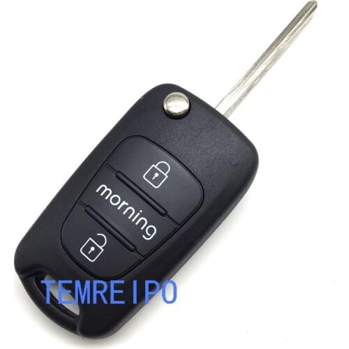 10pcs/lot Folding Flip Remote Control Key Blank Shell Cover for kia morning 3 Button Case Fob