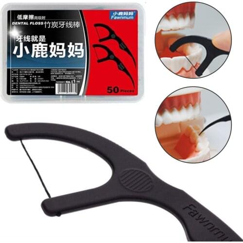 50pcs Dental Floss Flosser Picks Teeth Toothpicks Stick Tooth Clean Oral Care Interdental Brush Teeth Stick