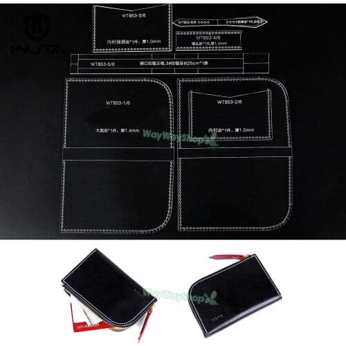 1 Pcs Acrylic Wallet Templates Pattern Model WT853 for Lady Leather purse Handbag Handwork Leathercraft