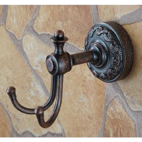 Bathroom Accessory Red Copper Antique Brass Wall Mounted Hardware Robe Hook Hanger Clothes Coat Hat Bag Towel Holder aba154