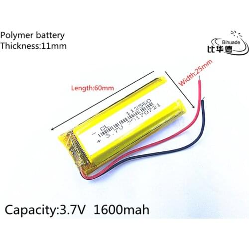 Free shipping Liter energy battery 3.7V 1800mAh 112560 Lithium Polymer Rechargeable Battery Accumulator Li ion lipo cell