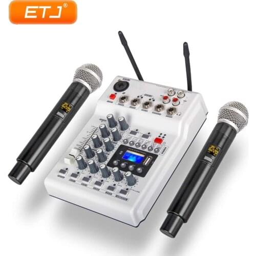 2 IN 1 Wireless Microphone Mixing Console Professional UHF Double Handheld USB Blutooth Transmitter Dual Microphone UR880 11003