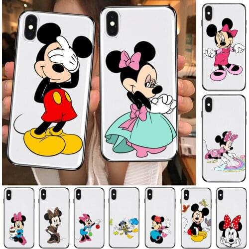 Rainbow Minnie Mouse Transparent Phone Case For XiaoMi Redmi 11lite ultra 10x 9 8A 7 6 A Pro T 5G K40 Anime protect Cover Silico