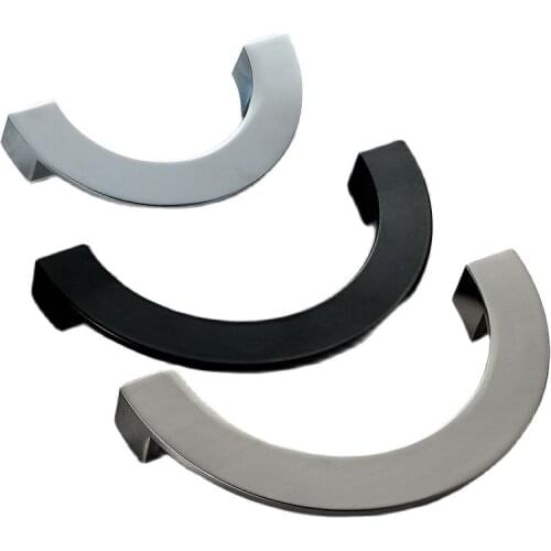 Black semi-circular handle modern minimalist drawer knob wardrobe door cupboard pull zinc alloy Furniture Hardware