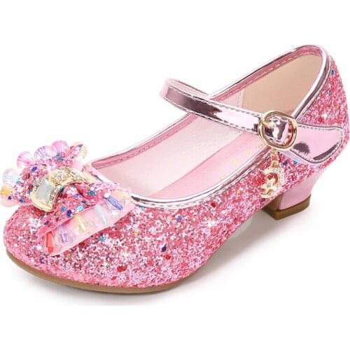 Flower Children Sandals Knot Leather Shoes Princess Girl Shoes for Kids Glitter Wedding Party sandalia infantil chaussure enfant
