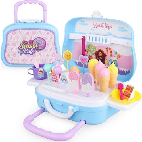 Childrens Educational Candy Suitcase Set Toy Boys and Girls' Family Friendly Simulation Kitchen Cutlery Food Toys Christmas Gif