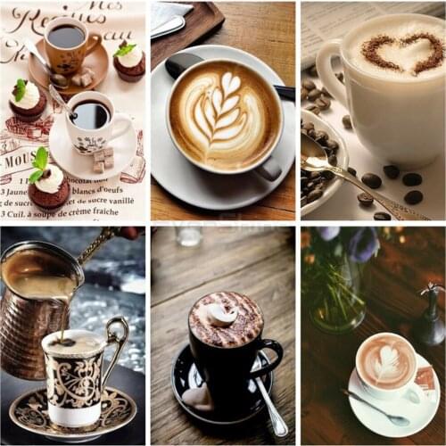 EverShine 5D Diamond Painting Full Drill Square Coffee Cross Stitch Diamod Embroidery Cup Bead Picture Kits Wall Decoration