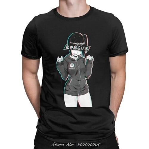 Man Loli Cute Sexy T Shirts Sad Japanese T-shirts Anime Aesthetic Short Sleeved Tees Clothes Cotton Plus T-shirt Streetwear