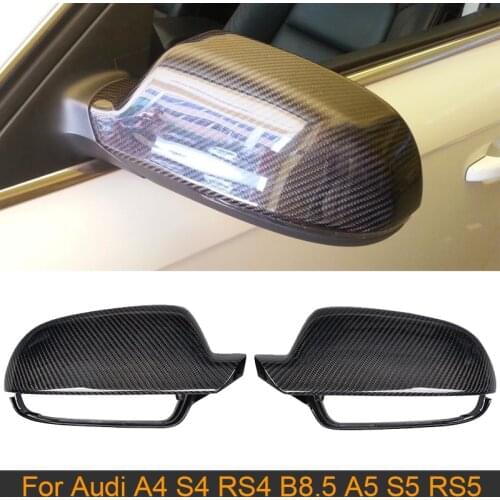Car Rearview Mirror Covers Caps for Audi A4 S4 RS4 B8.5 2012-2015 A5 S5 RS5 2009-2015 Mirror Covers Caps Replace Carbon Fiber
