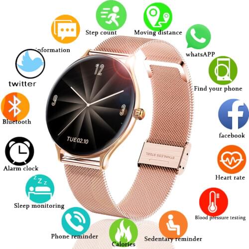 LIGE Fashion Smart Watch Women 2020 New Luxury Fitness Multifunctional Sports Smart Watch IP67 Waterproof Ladies Smart Watch+Box