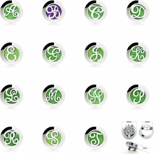 New Fashion 26 letters Stainless Steel Brooch Fine Pin Badge Aromatherapy Essential Oil Diffuser Perfume Lockets Brooches/Pins