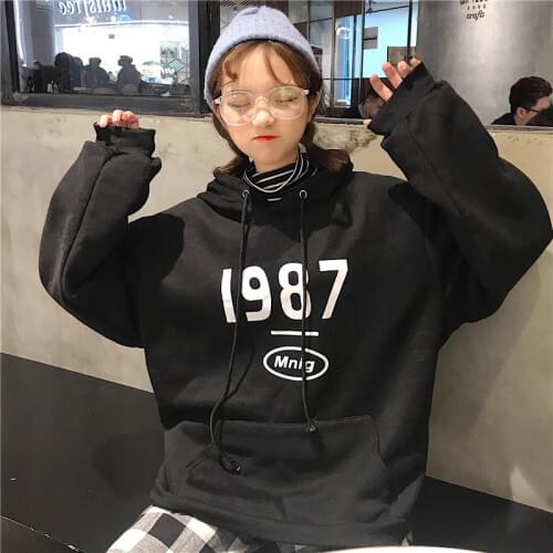 2020 New Coat Loose Ioversized Sweatshirt Womens Thickened Korean Version BF Plush Autumn And Winter Wm