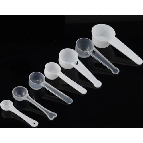100x Disposable Plastic Measuring Spoons for Coffee Tea Milk Powder 1g 2g 2.5g 3g 4g 5g 6g 7.5g 10g 12g 15g 20g 25g 30g 35g