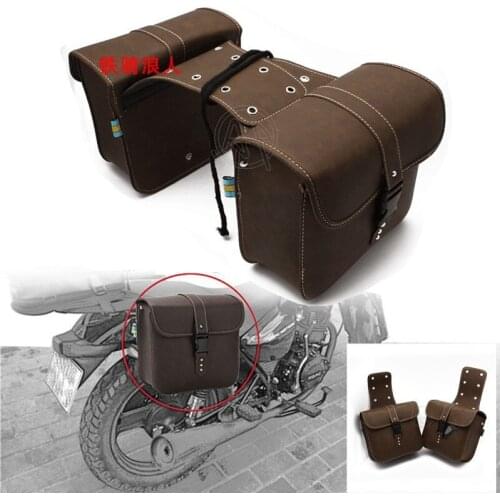 A Pair Saddlebags for Motorcycle Tool Bags Waterproof PU Leather Bike Saddle Bag Simple Installation Durable and Wear-resistant