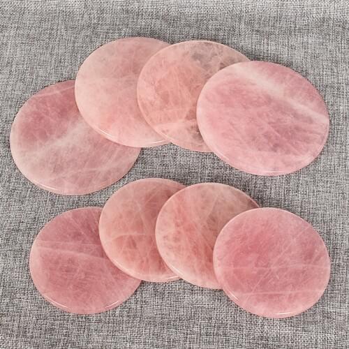 1Pcs rose quartz Slices Cup Mat Crystal Gem Stone Beverage Coasters pink Crystal Quartz Druzy Geode Jewelry Display tool decor