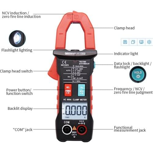 Portable Digital Multimeter Backlight Diode Temperature AC / DC Ammeter Voltmeter Ohm Test Instrument Handheld LCD Multimeter