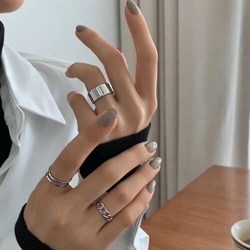 Hip Hop Cross Ring On Finger Chains Adjustable Rings for Men Women Gothic anillos Aesthetic Rings 2021 Trend Jewelry