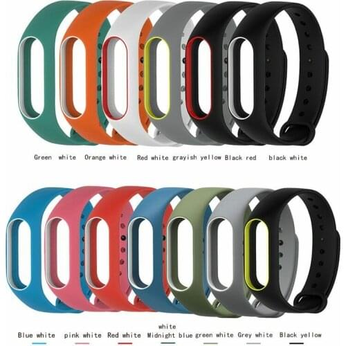 For Original Xiaomi 2 MI Band 2 Wristbands Dual Color Silicone Wrist Strap Replacement Belt Bracelet Strap
