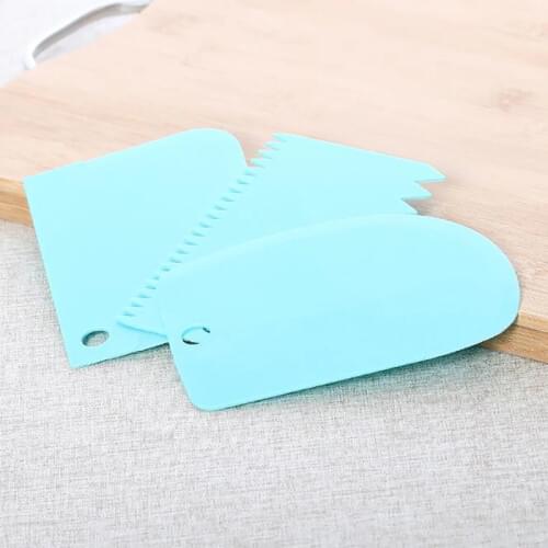 Irregular Tooth Edge Cream Scraper 3 Piece Set Cake Butter Cream Dough Scraper Baking Pastry Tool Kitchen Accessories