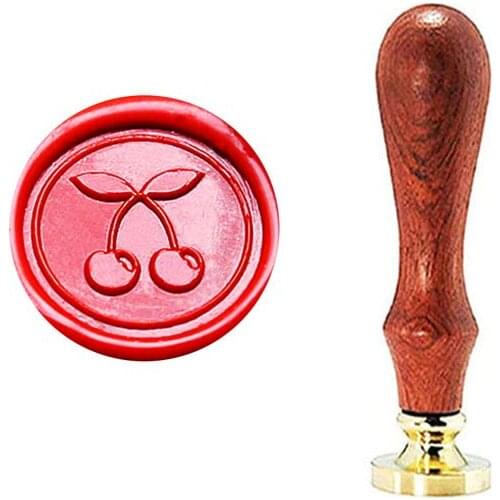 Signature Custom Cherry fruit leaf Wax Seal Stamp Wedding Invitations Gift Set Kit