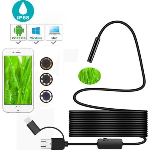 5MP 3 in 1 USB TYPE-C Endoscope For Android CMOS Borescope Inspection Camera