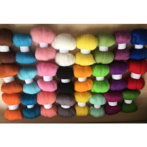 Wolvilt mixed colors fieltro naaldvilten merino wool fibre roving for needle felting kit diy crafa feutrine doll 480G w16