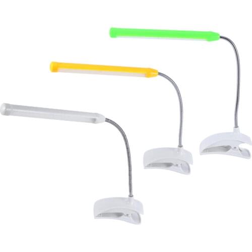 USB LED Bright Table Lamp Clip-On Desk Light Bedroom Study Room Reading Lamp Flexible Rotary Eye Protection Bedside Night Light