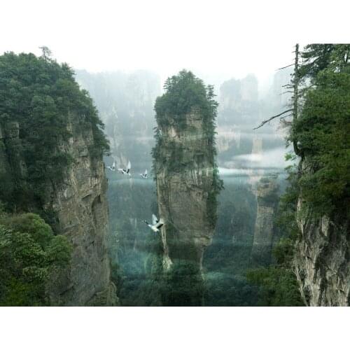 High mountain 3D Window Curtain Foggy forest Luxury Blackout Living Room office Bedroom Customized size