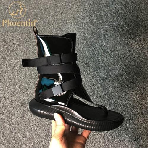 Phoentin rome style summer boots Split Toes Belt Buckle Shoes Women Cool Boots flat gladiator sandals platform new 2020 FT1059