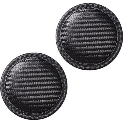 YOLU 1 Pair Car Cup Mat Auto Water Cup Slot Non-Slip Carbon Fiber Look Mat Anti-Slip Mat Accessories
