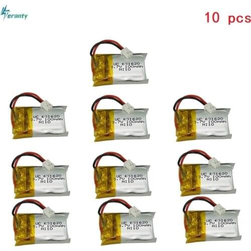 10pcs/lot 3.7 v 100mah/120mah 20c For Cheerson CX10 CX-10 CX-10A RC Helicopter / RC quadcopter 3.7V 100 mah Li-po battery 1.25mm