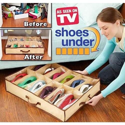 12 Grid Window Non-woven Storage Bag Dust-proof Storage Box Girls Shoebox Organizer Capable Of Accommodating 12 Pairs Of Shoes