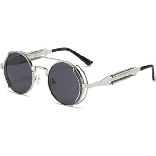 2020 Unique Round Metal Gothic Steampunk Vintage Sunglasses Women Men