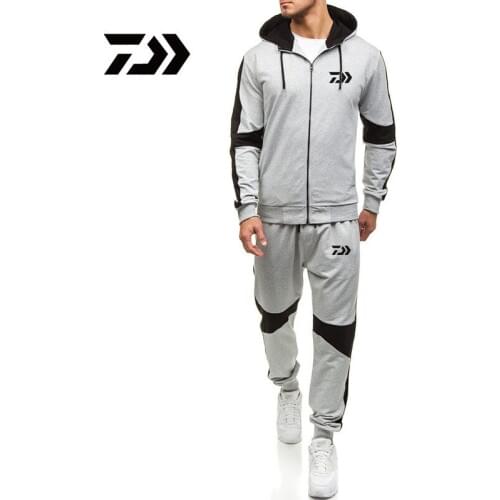 2021 New Daiwa Fishing Suits Outdoor Breathable Full Sleeve Fishing Hoodie Elastic Pants Sports Set Men Fishing Clothes