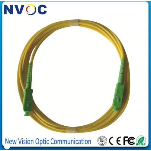 3.0 Meter SC APC to SC APC SM Single Mode Fiber Patch Cord 3.0mm Simplex,PVC Jacket,G652D,SC/APC 3M SX Fiber Optic Jumper