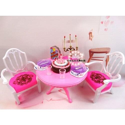 For Barbie Doll Furniture Accessories Living Room Dining Table Kitchen Wardrobe Bed Pool Bathroom School Toy Gift Girl DIY