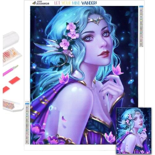 5D DIY Diamond Painting Moon Elf Portrait Diamond Embroidery Decorative Painting Cross Stitch Kits Handicraft Needlework Art