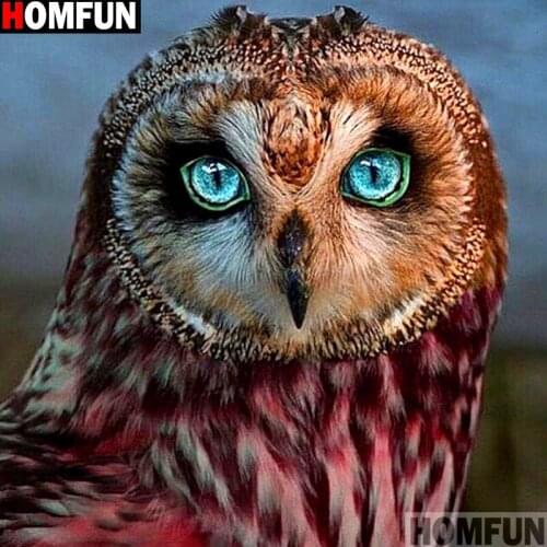 HOMFUN Full Square/Round Drill 5D DIY Diamond Painting "Animal owl" 3D Embroidery Cross Stitch 5D Decor Gift A13175