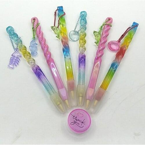 Diamond Painting Cross Stitch Point Drill Mosaic Tool Kits New Pen Colorful Ocean Pen With Chain Embroidery Accessories Wax