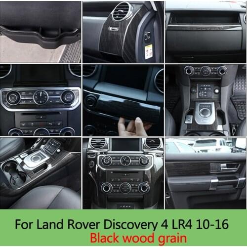 For Land Rover Discovery 4 LR4 10-16 Black Wood Grain Car Central Control Instrument Panel Interior Decorative Frame Accessories