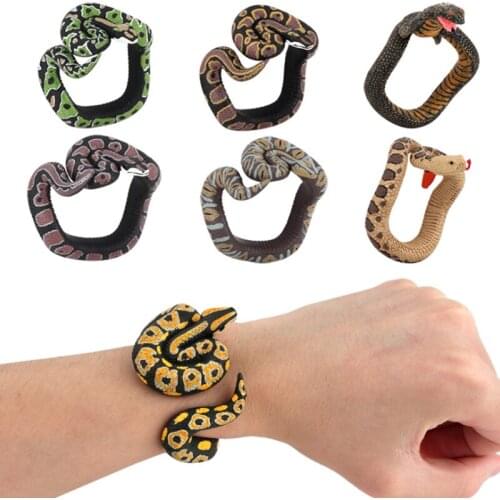 Snake Python Bracelet Simulation Animal Model Cobra Character Plastic Fun Prank Gift Childrens Educational Boy Girl Tricky Toy