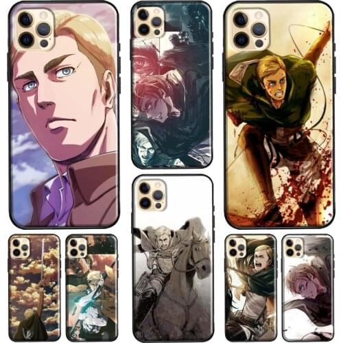 Smith Erwin Attack on Titan Silicone Case For iPhone XR X XS Max 5S 6S 7 8 Plus SE 2020 11 12 Pro Max Phone Cover