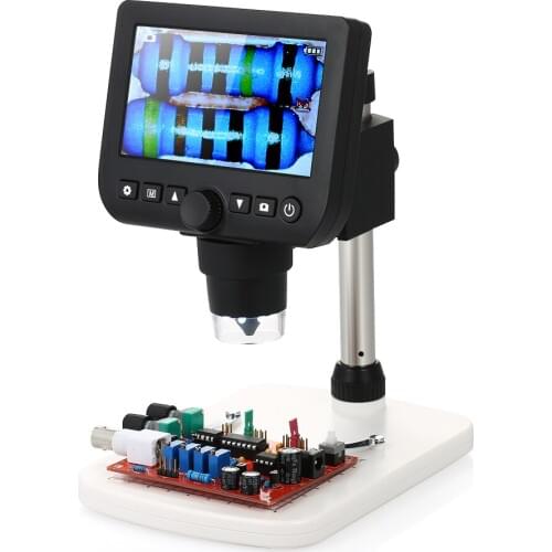 Digital Microscope 4.3" 800X Magnicication TV Output 3.0MP Video & Photo Capture Magnifier with Stand and 8pcs LED