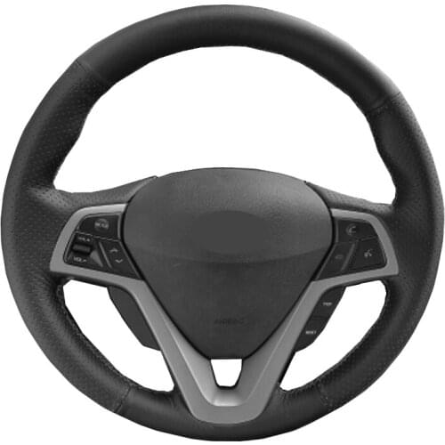 DIY Hand Sewing Car Steering Wheel Cover Suede Cow Leather Carbon Fiber For Hyundai Veloster 2011 2013 2012 2014 2015 2016 2017