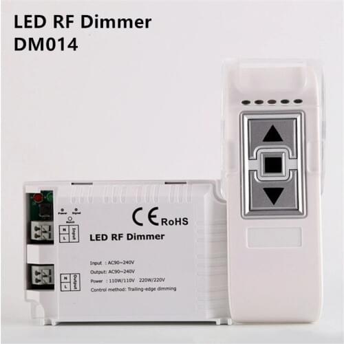 DM014 High Voltage 90-240VAC 1 Channel Trailing Edge Dimming 110V/110W 220V/220W ON/OFF 3 Key Remote LED RF Dimmer Control