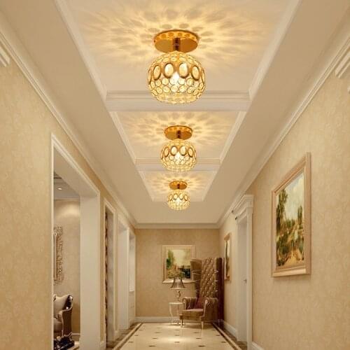 European Style Corridor Aisle Crystal Ceiling Lights Creative Atmospheric Entrance Lamp Home Decor Garden Balcony Light Lighting