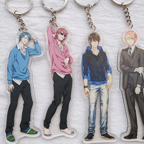 1pcs 12cm Factory Price!Yaoi Fan BL Love Ogeretsu Tanaka BITCH-BO YARICHIN Ten Count Doubleside Keyrings Pendant Car Key Holder
