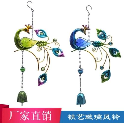 Creative Peacock Wind Chimes Window Balcony Hummingbird Yard Home Garden Wall Hanging Bells Ornament Campanula Crafts Suncatcher